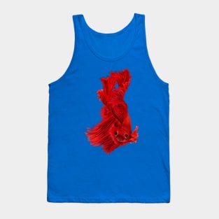 Red Betta Fish Painting Tank Top